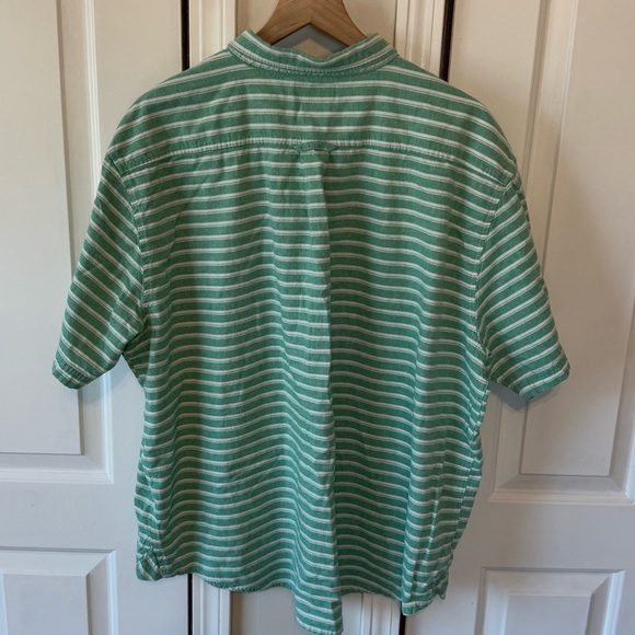 Scandia Woods Men’s Green/White Striped 100% Cotton Button Down Short Sleeve 2XL - Picture 7 of 11